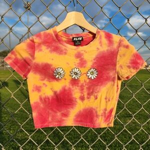 Tie-Dye Daisy Shirt - Red and Yellow